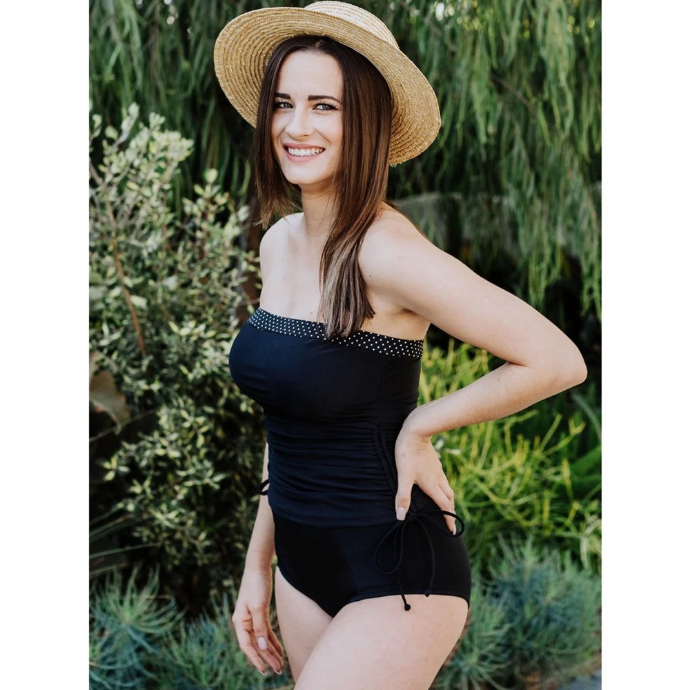 Swim Top with Removable Cap Sleeves Rey Swimwear